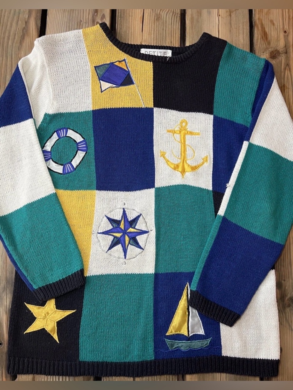 Vintage Petite Sophisticate Sailor Nautical Sweater  Size PS